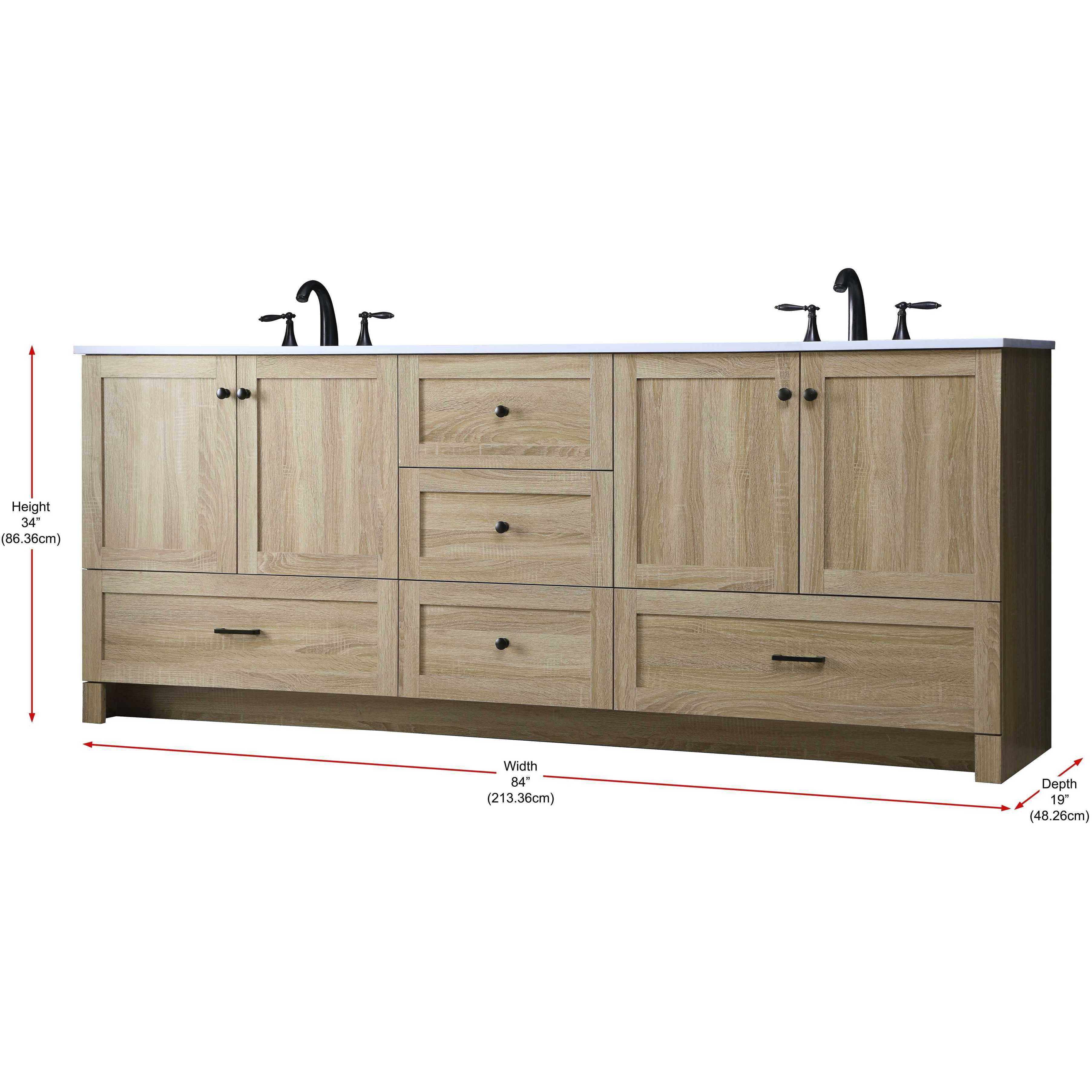 Soma 84 X 34 inch Mango Wood Bathroom Vanity Cabinet