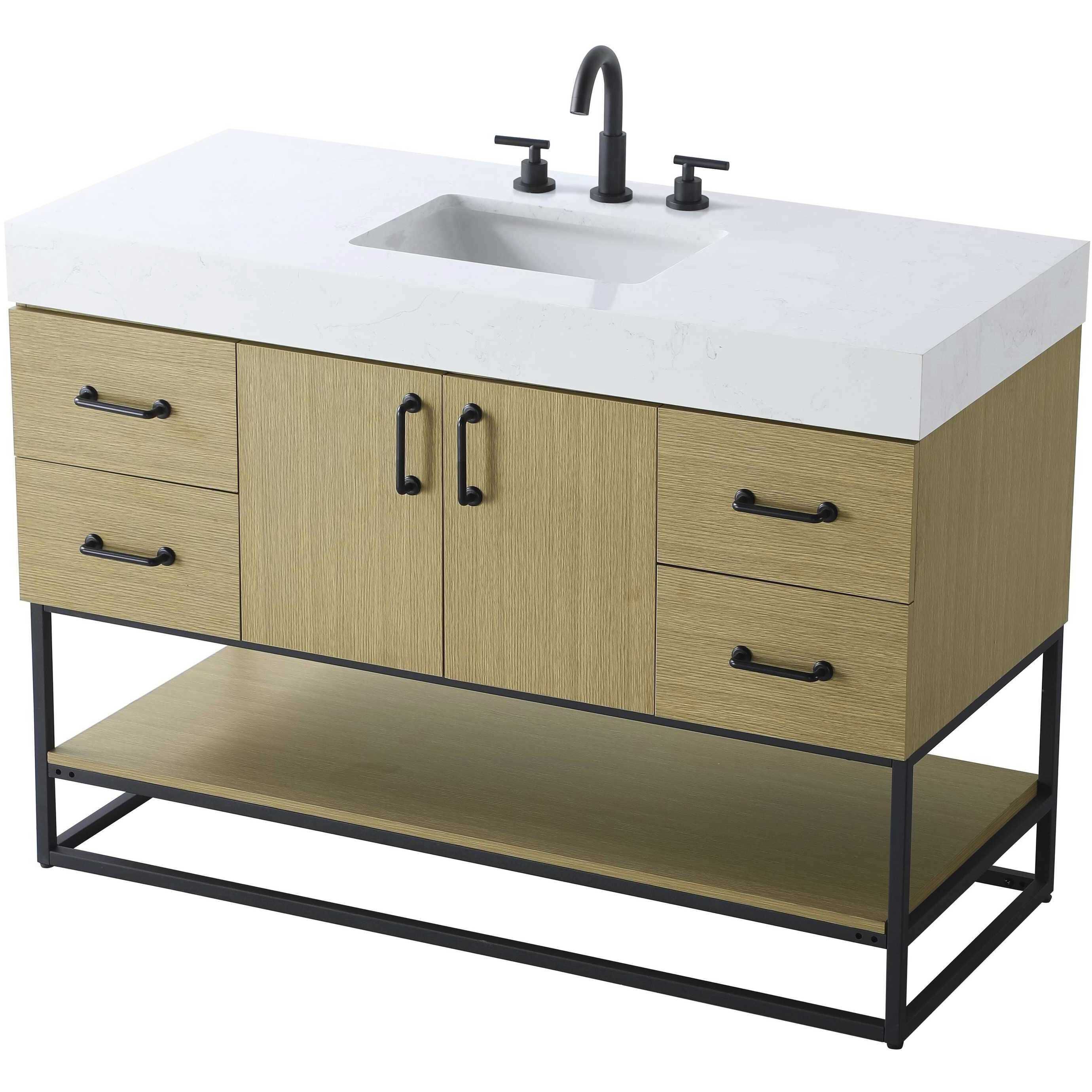 Caroline 48 X 34 inch Honey Brown Bathroom Vanity Cabinet