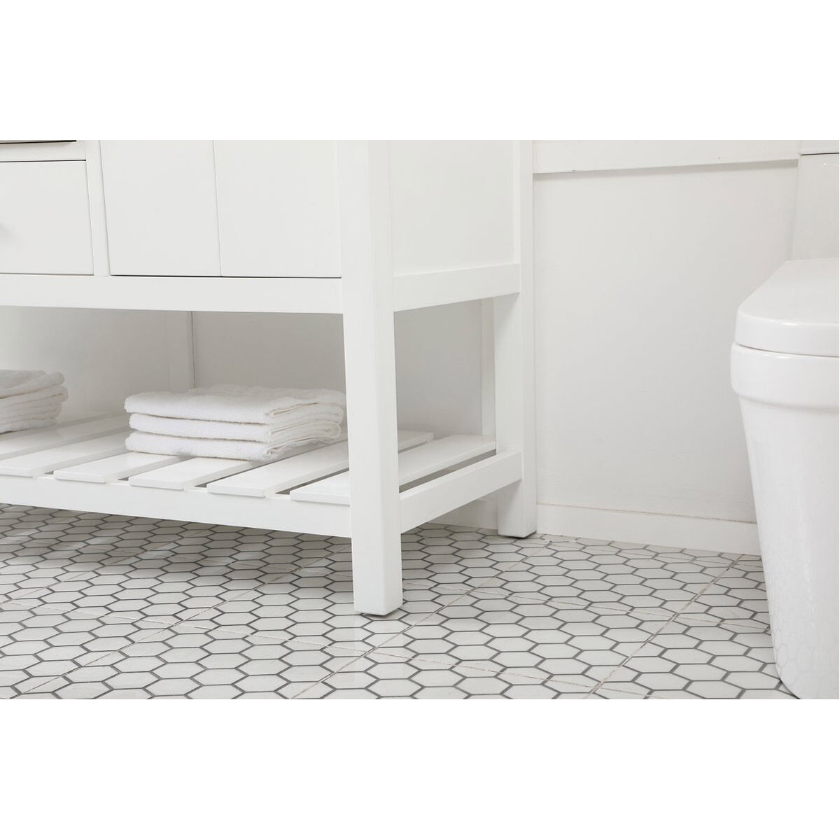 Clement 60 X 22 X 34 inch White Bathroom Vanity Cabinet