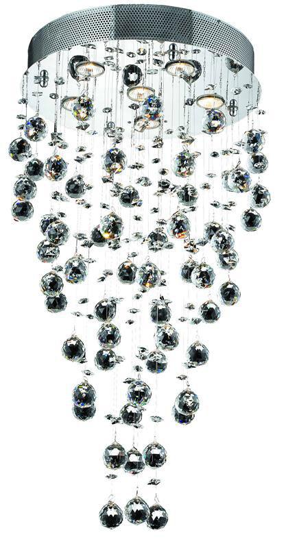 Galaxy 6 Light 18 inch Chrome Dining Chandelier Ceiling Light in GU10, Royal Cut