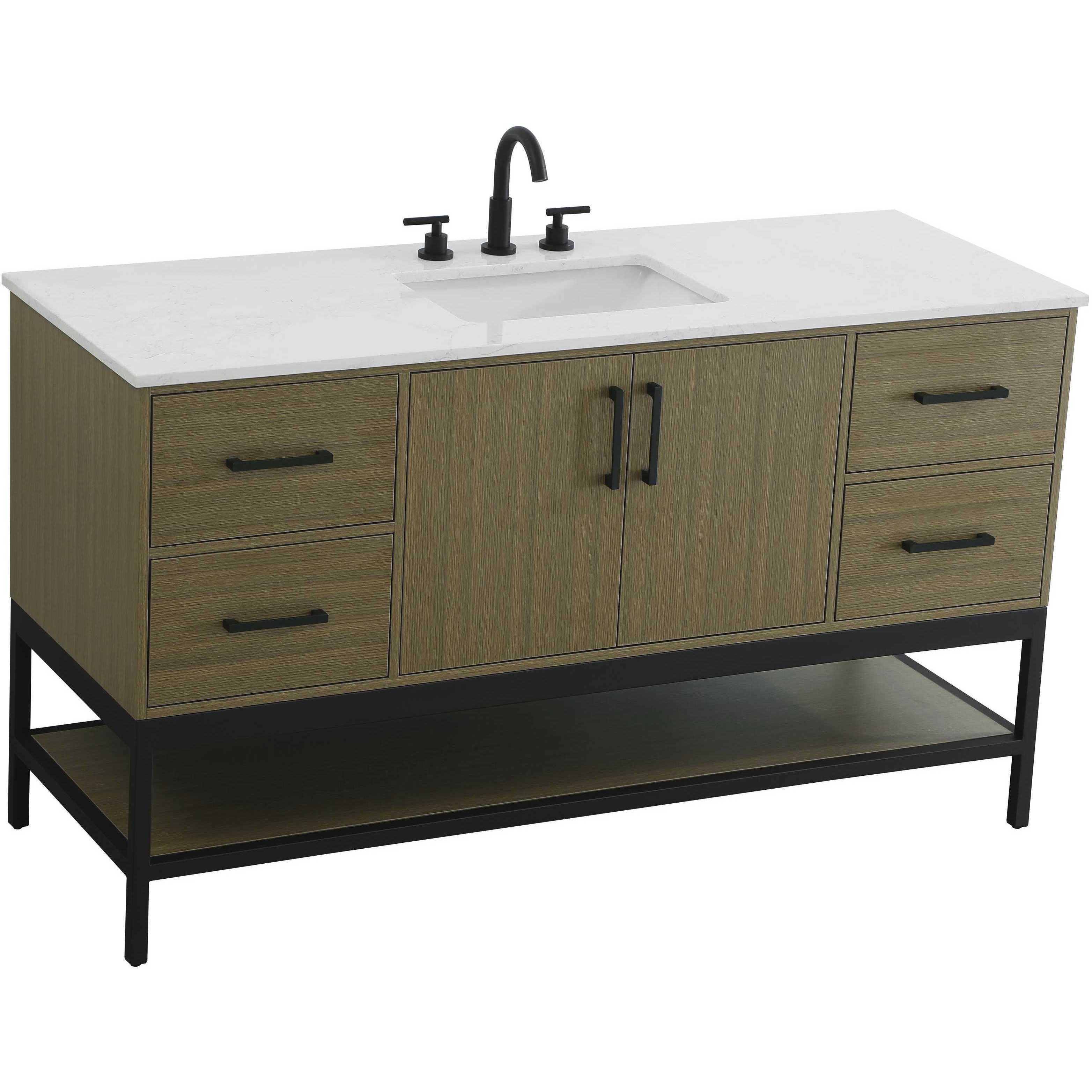 Lennox 60 X 34 inch Chestnut Brown Bathroom Vanity Cabinet