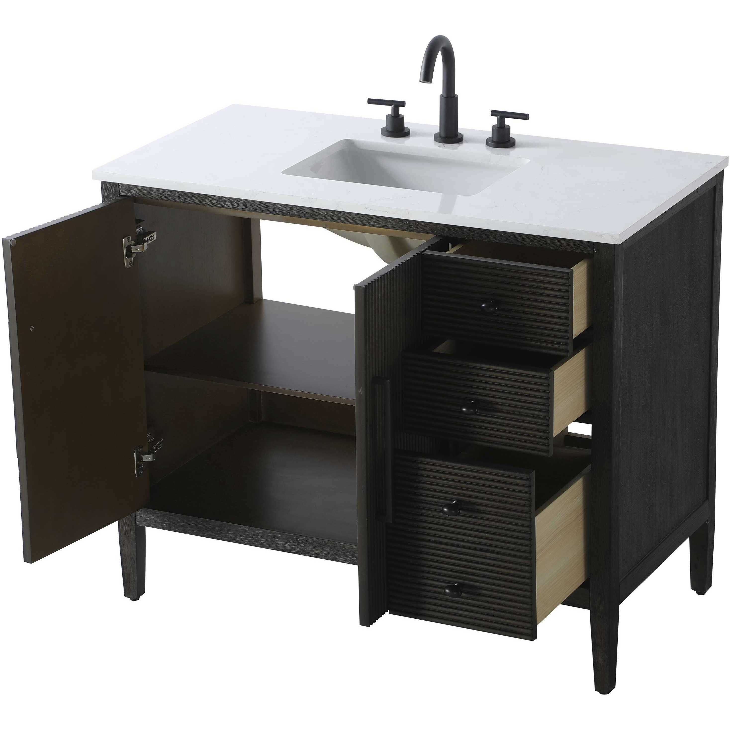 Blakely 42 X 34 inch Chocolate Oak Bathroom Vanity Cabinet