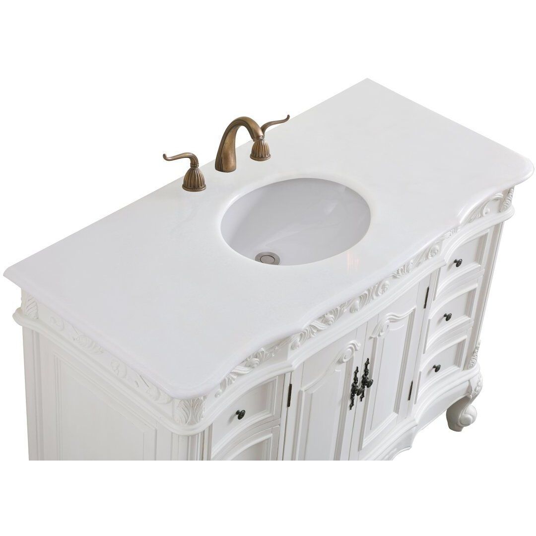 Oakland 48 X 22 X 36 inch Antique White Vanity Sink Set