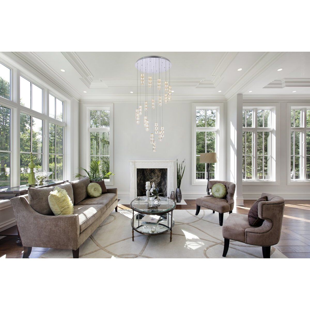 Polaris 20 Light 38 inch Chrome Chandelier Ceiling Light