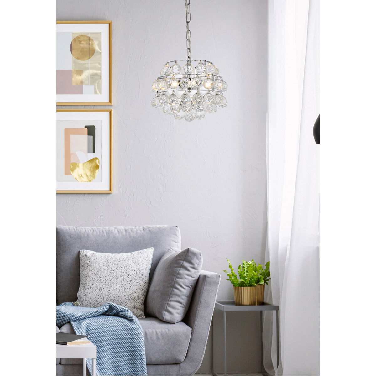 Savannah 3 Light 12 inch Chrome Pendant Ceiling Light