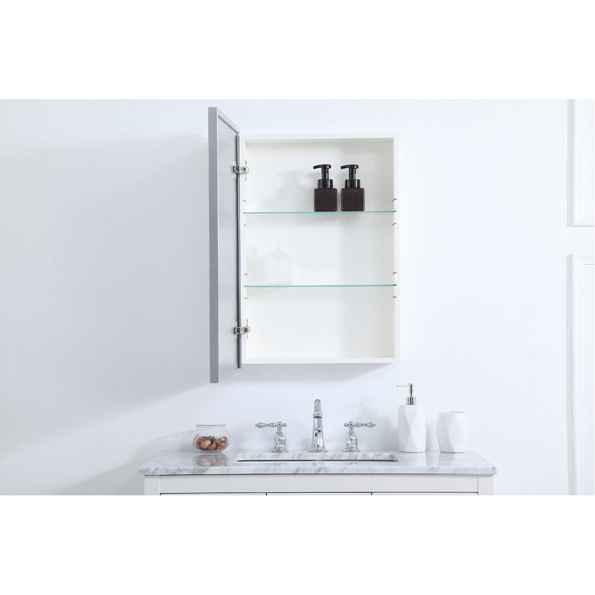 Wyn 28 X 20 inch Silver Medicine Cabinet