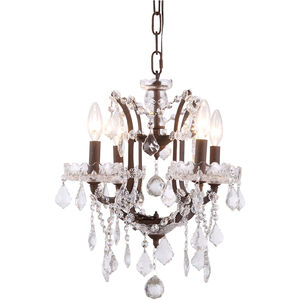 Elena 4 Light 13 inch Rustic Intent Chandelier Ceiling Light in Clear, Urban Classic 