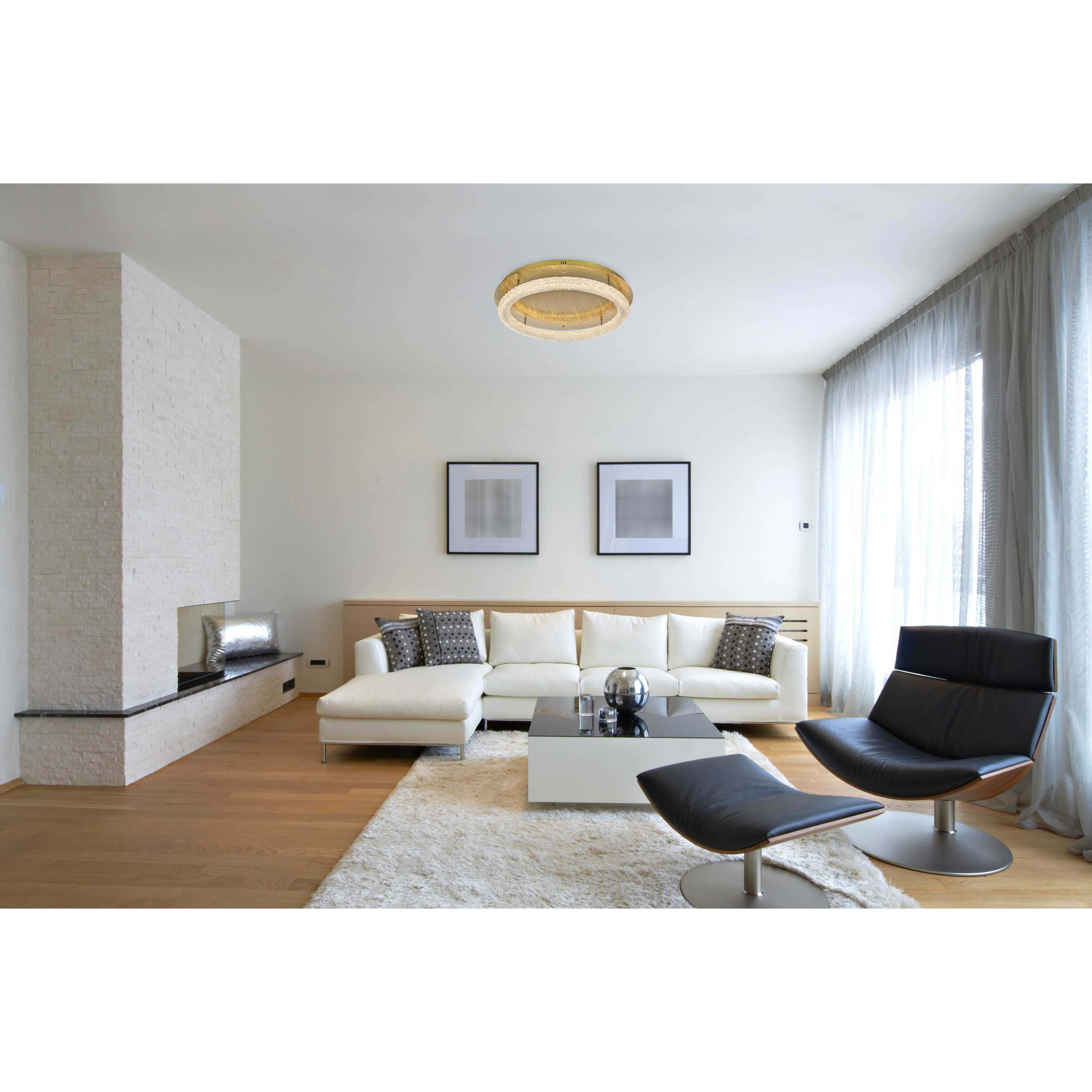 Bowen 1 Light 29.5 inch Satin Gold Flush Mount Ceiling Light