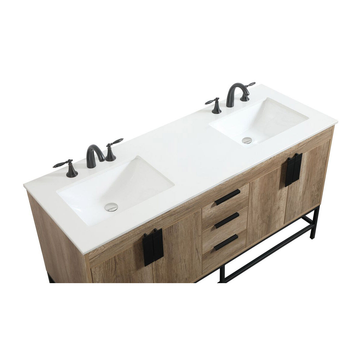 Eugene 60 X 22 X 33.5 inch Natural Oak Vanity Sink Set