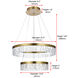 Linden 2 Light 22 inch Satin Gold Chandelier Ceiling Light