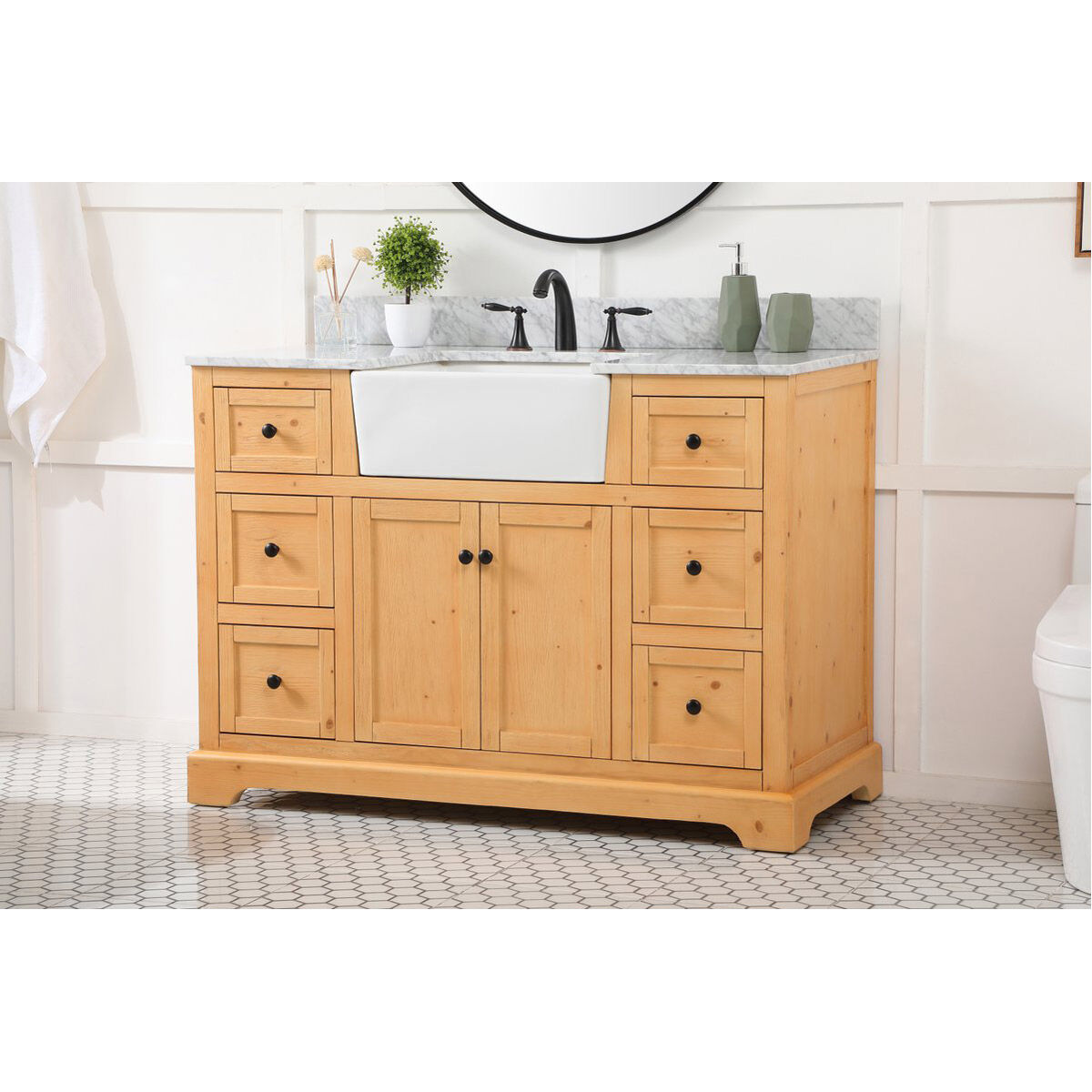 Franklin 48 X 22 X 34.75 inch Natural Wood Bathroom Vanity Cabinet