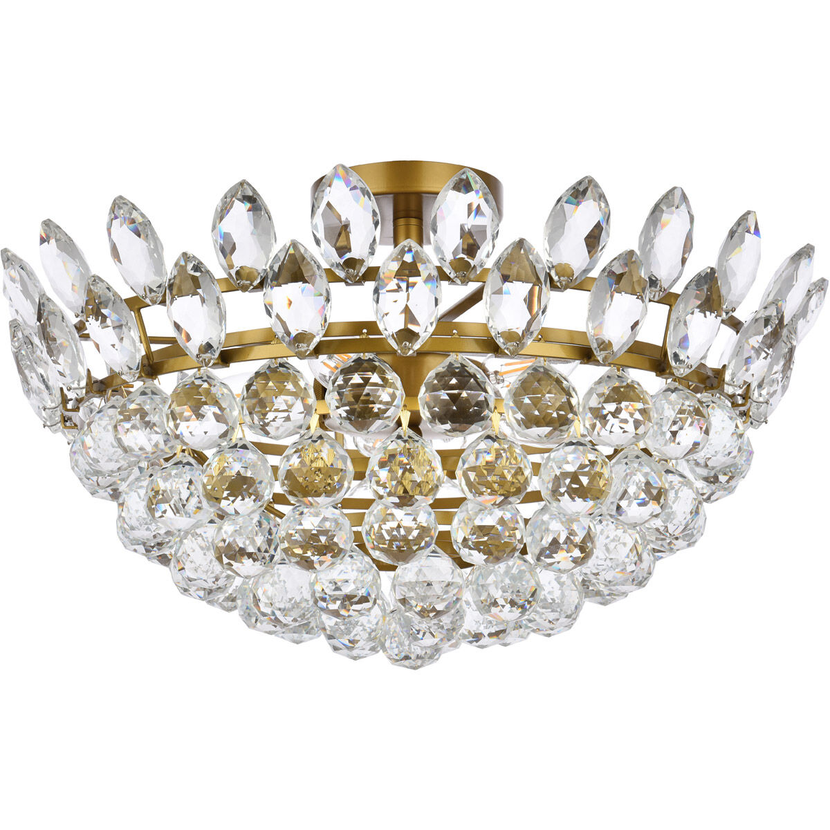 Emilia 5 Light 20 inch Brass Flush Mount Ceiling Light