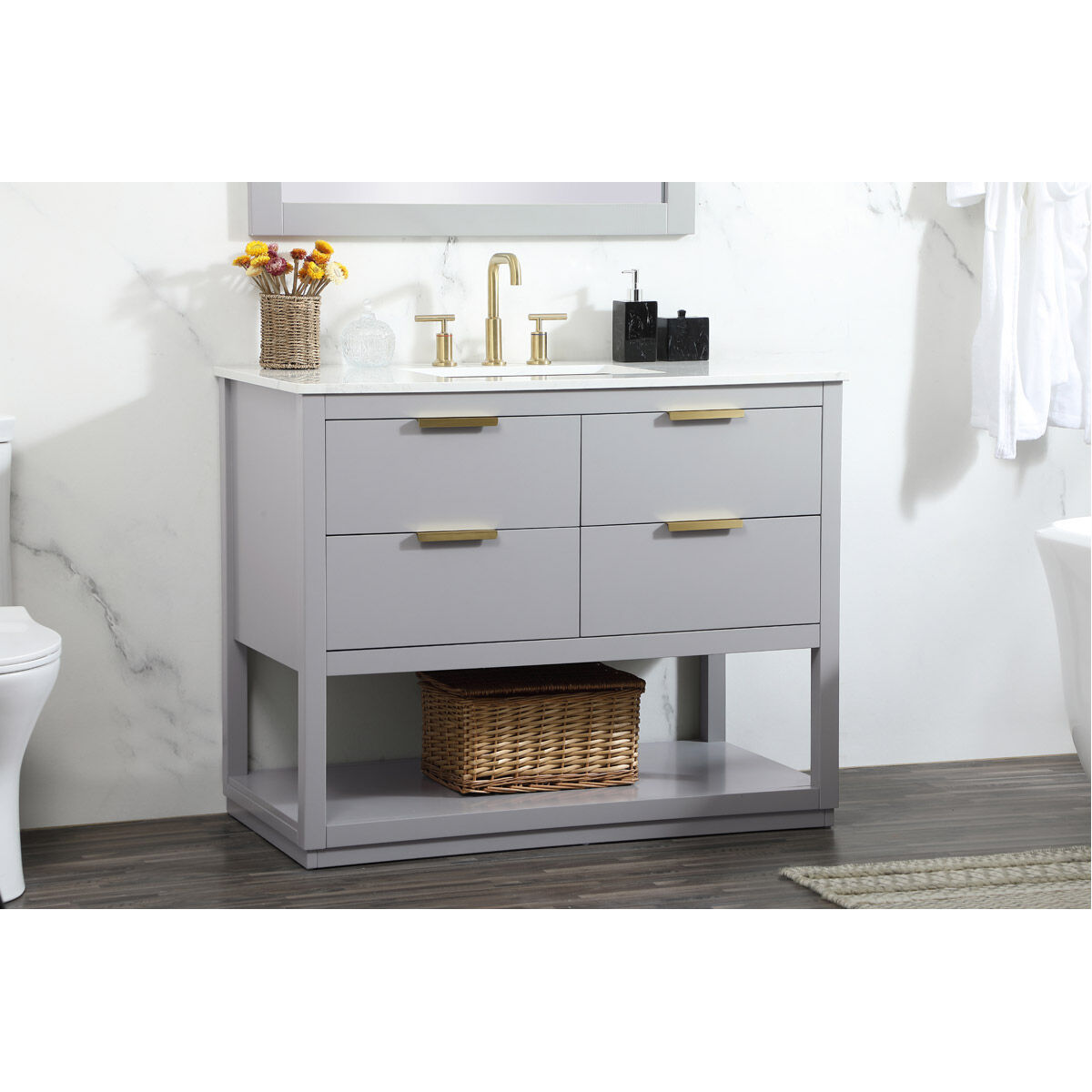 Larkin 42 X 22 X 34 inch Grey Vanity Sink Set