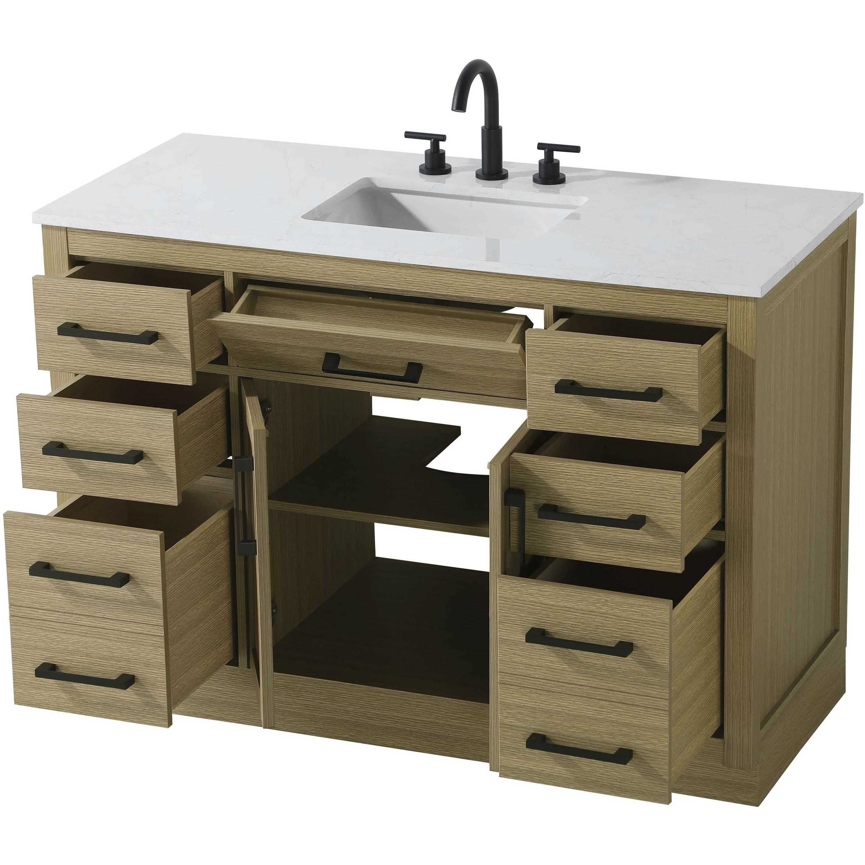 Alden 48 X 35 inch Honey Brown Bathroom Vanity Cabinet