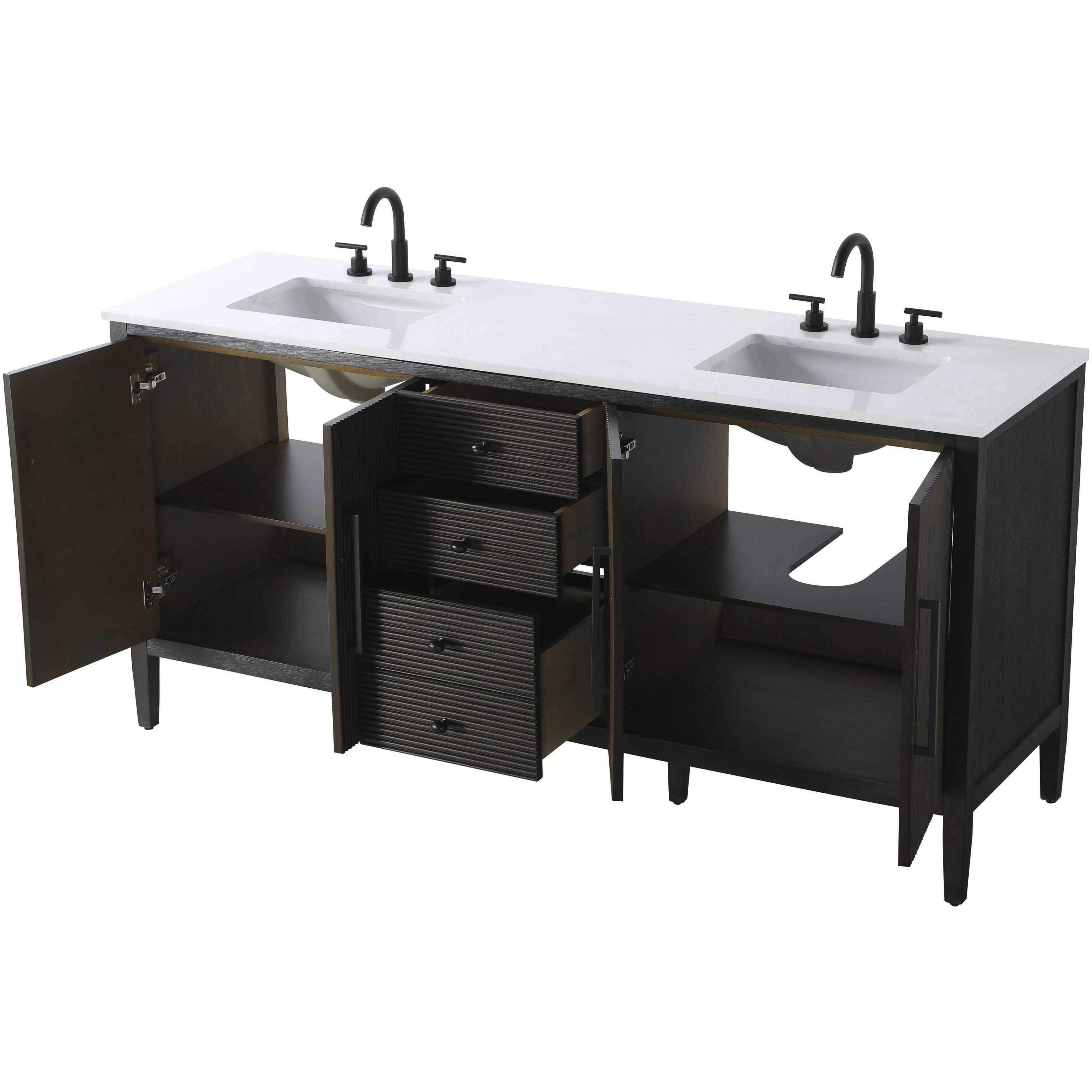 Blakely 72 X 34 inch Chocolate Oak Bathroom Vanity Cabinet