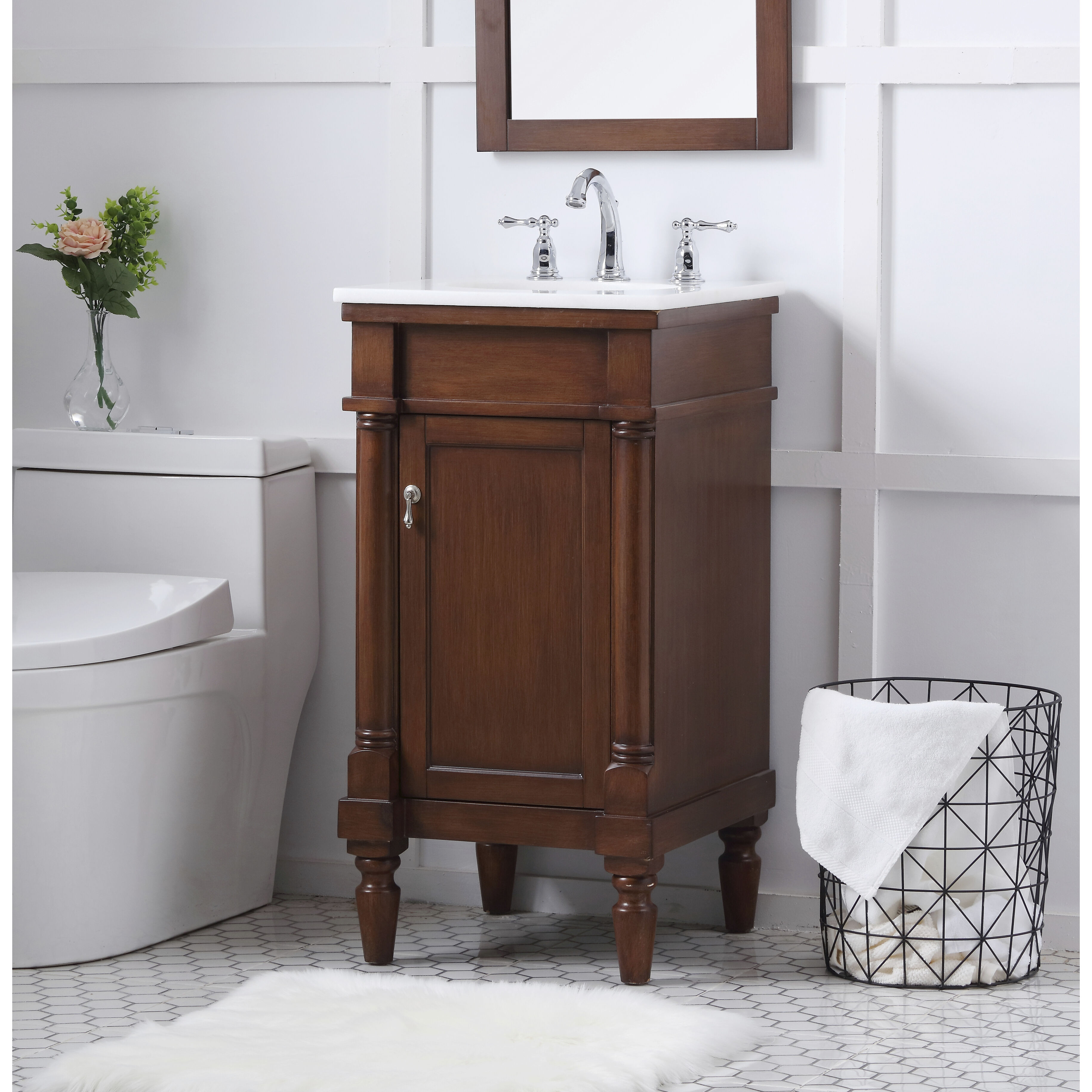 Lexington 19 X 18 X 35 inch Walnut Vanity Sink Set 