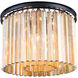 Sydney 6 Light 20 inch Matte Black Flush Mount Ceiling Light in Golden Teak, Urban Classic