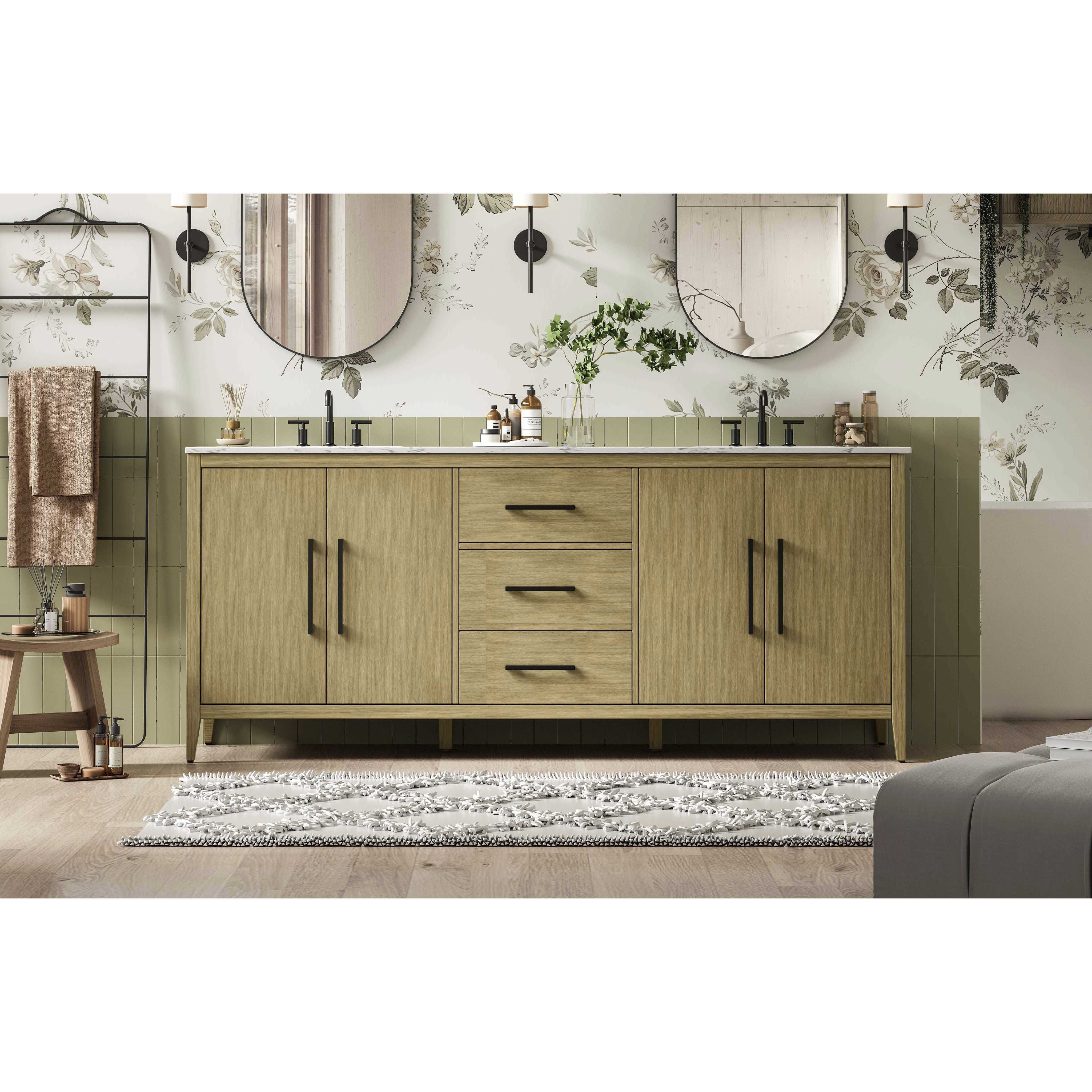 Millie 84 X 35 inch Honey Brown Bathroom Vanity Cabinet