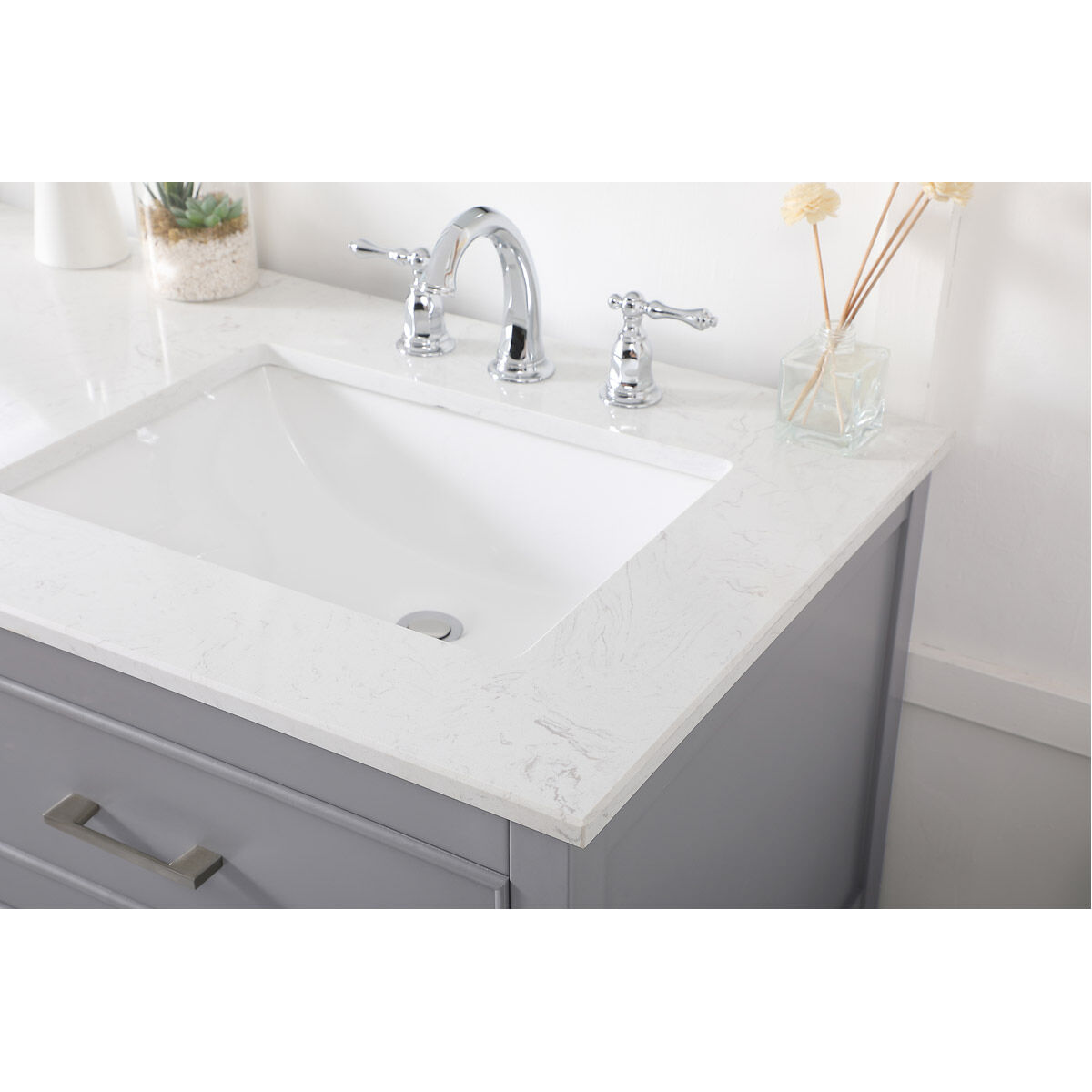 Sinclaire 60 X 22 X 34 inch Gray Vanity Sink Set