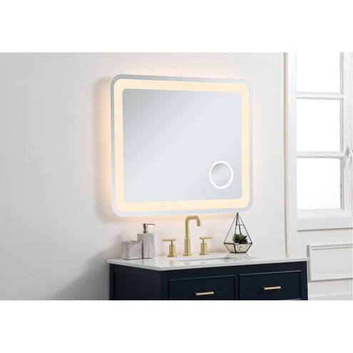 Lux 36 X 30 inch Glossy White Lighted Wall Mirror