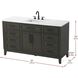 Virginia 60 X 35 inch Mocha Brown Bathroom Vanity Cabinet