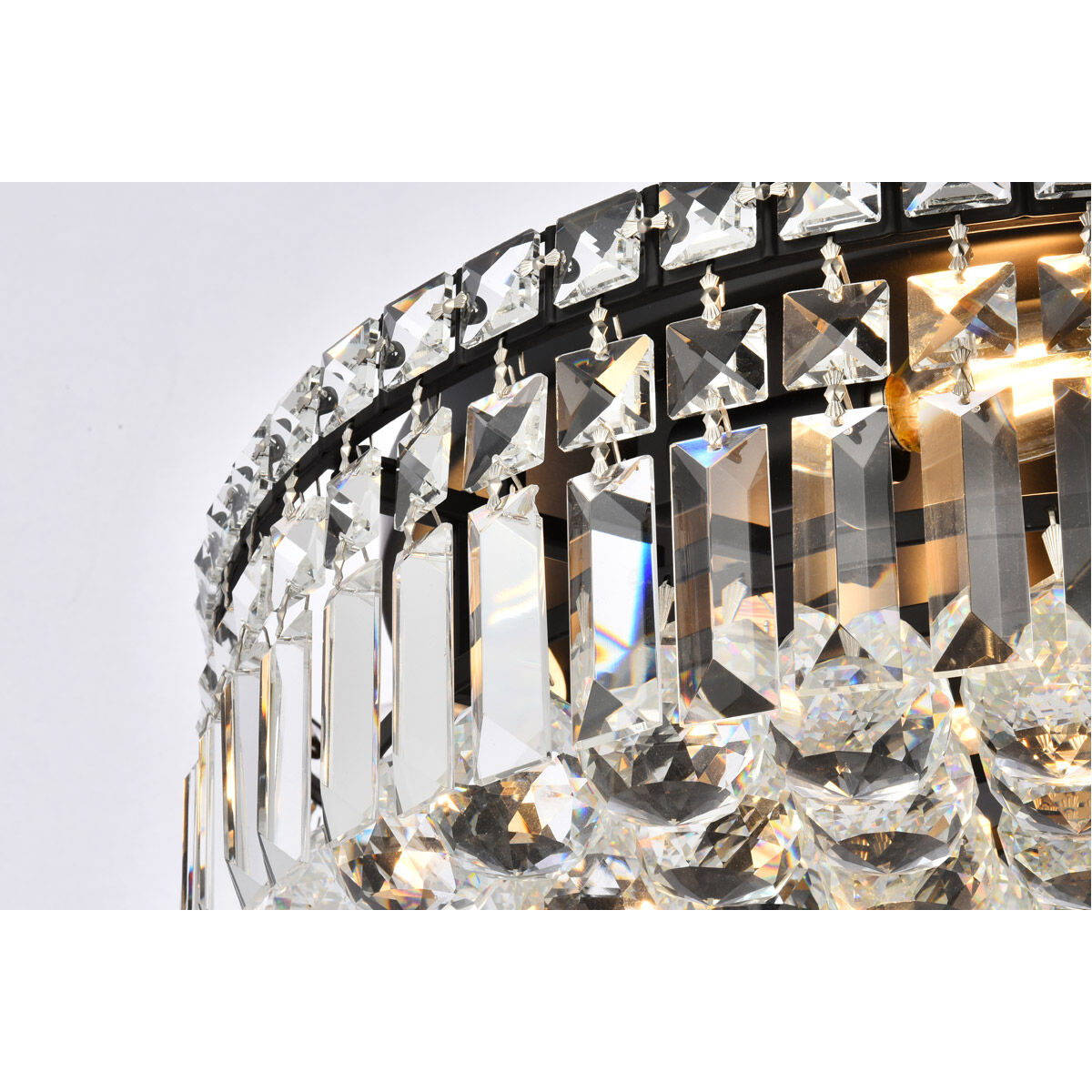 Maxime 6 Light 20 inch Black and Clear Flush Mount Ceiling Light