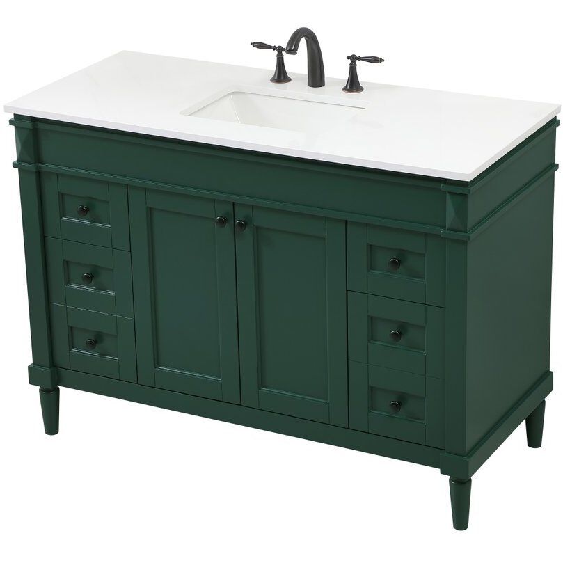 Bennett 48 X 21 X 35 inch Green Vanity Sink Set