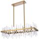 Serena 20 Light 36 inch Satin Gold Linear Chandelier Ceiling Light