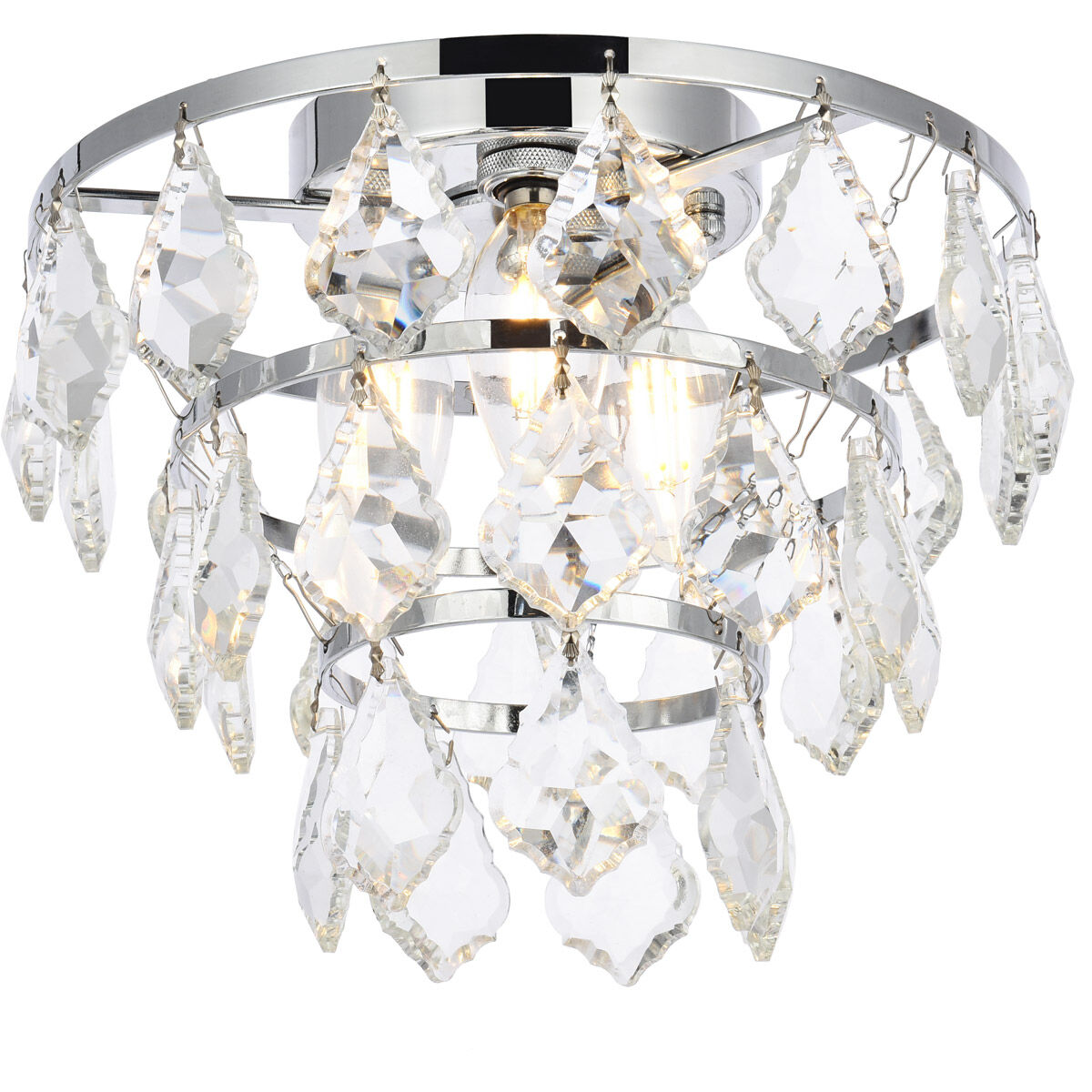 Ella 3 Light 10 inch Chrome Flush Mount Ceiling Light