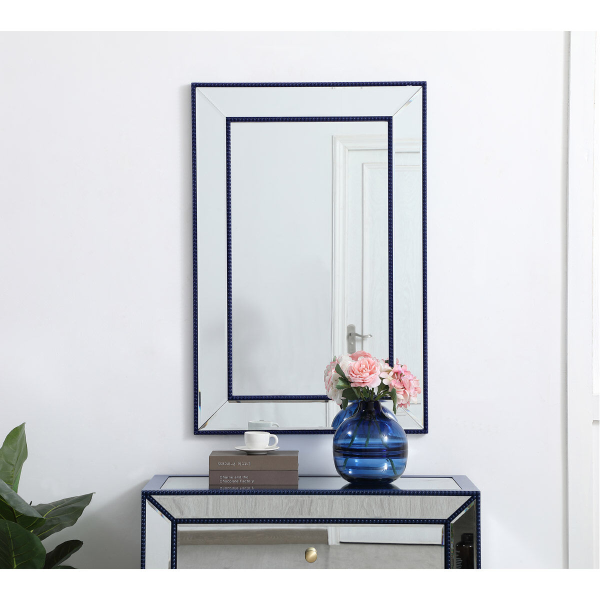 Iris 36 X 24 inch Blue Wall Mirror