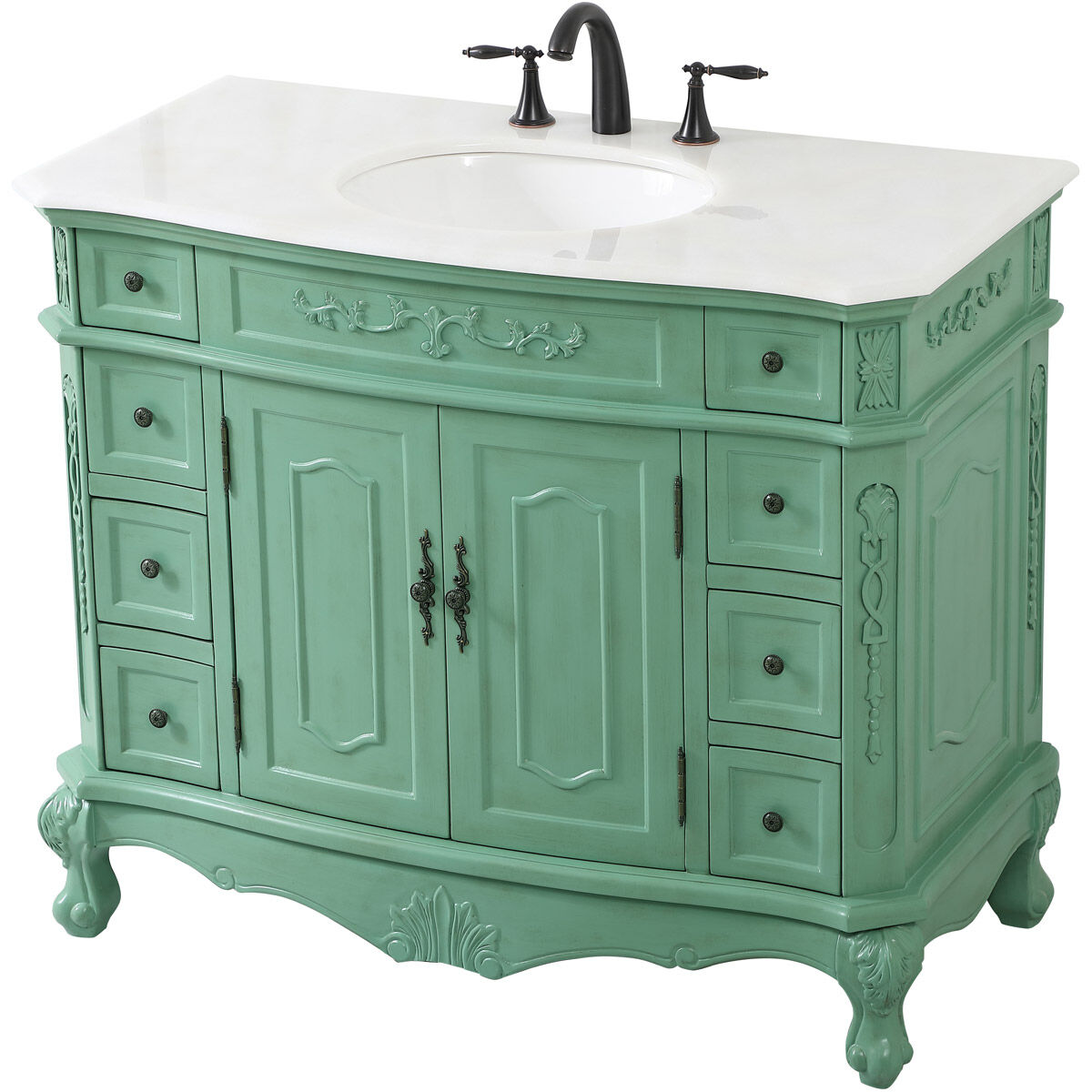 Danville 42 X 21 X 36 inch Vintage Mint Vanity Sink Set