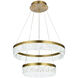 Linden 2 Light 22 inch Satin Gold Chandelier Ceiling Light