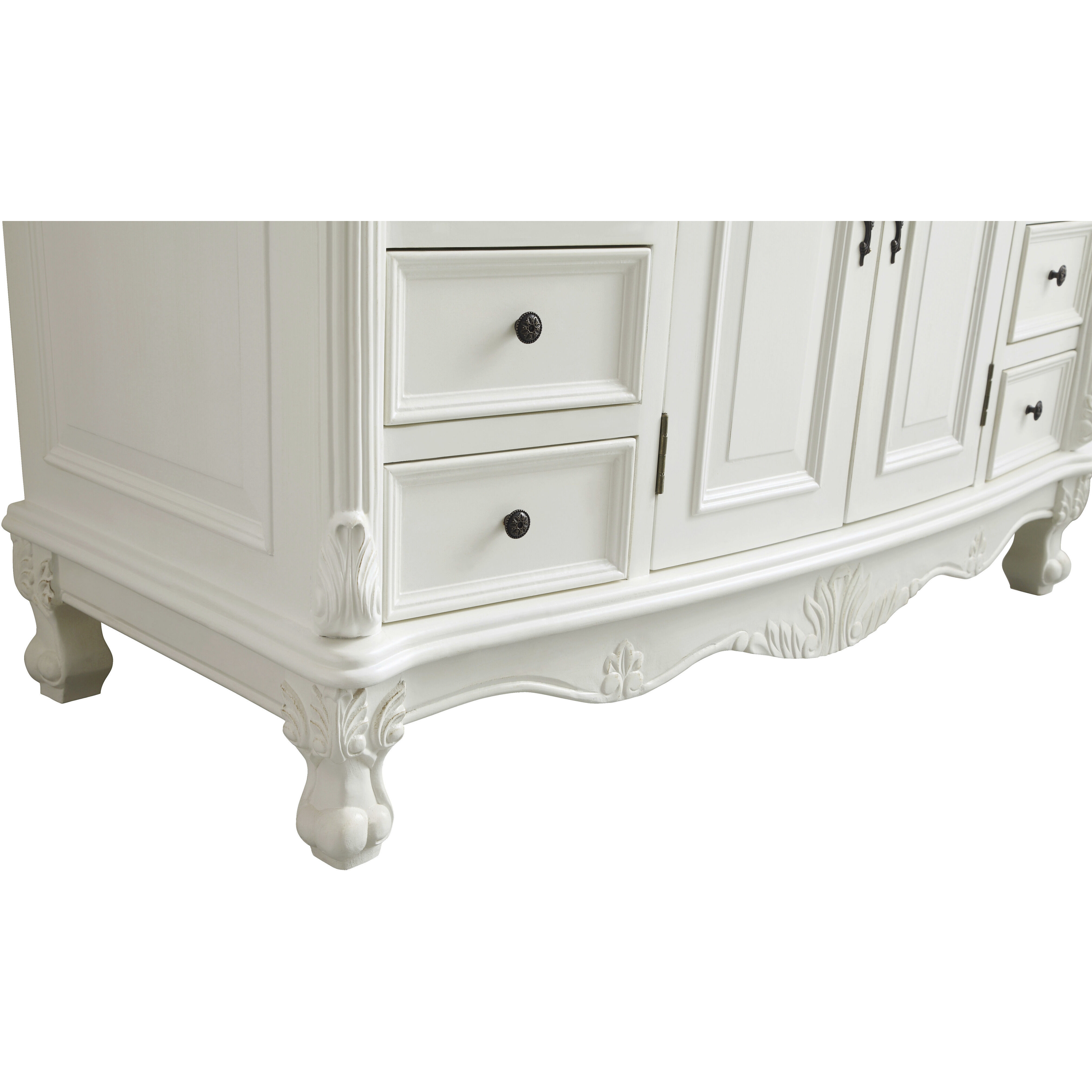Bordeaux 48 X 22 X 36 inch Antique White Vanity Sink Set