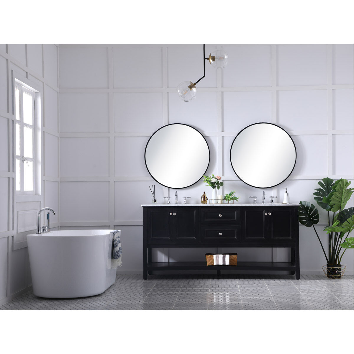 Metropolis 72 X 22 X 34 inch Black Vanity Sink Set