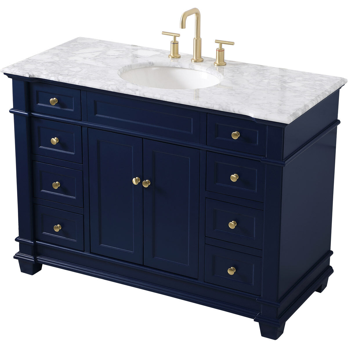 Wesley 48 X 22 X 35 inch Blue Vanity Sink Set