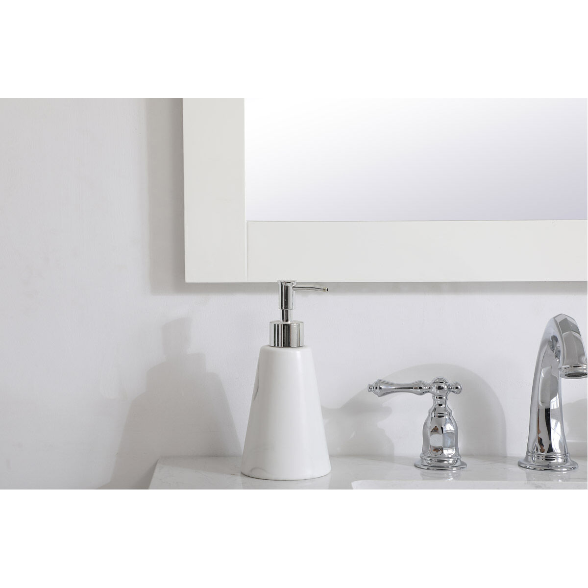 Aqua 36 X 27 inch White Wall Mirror