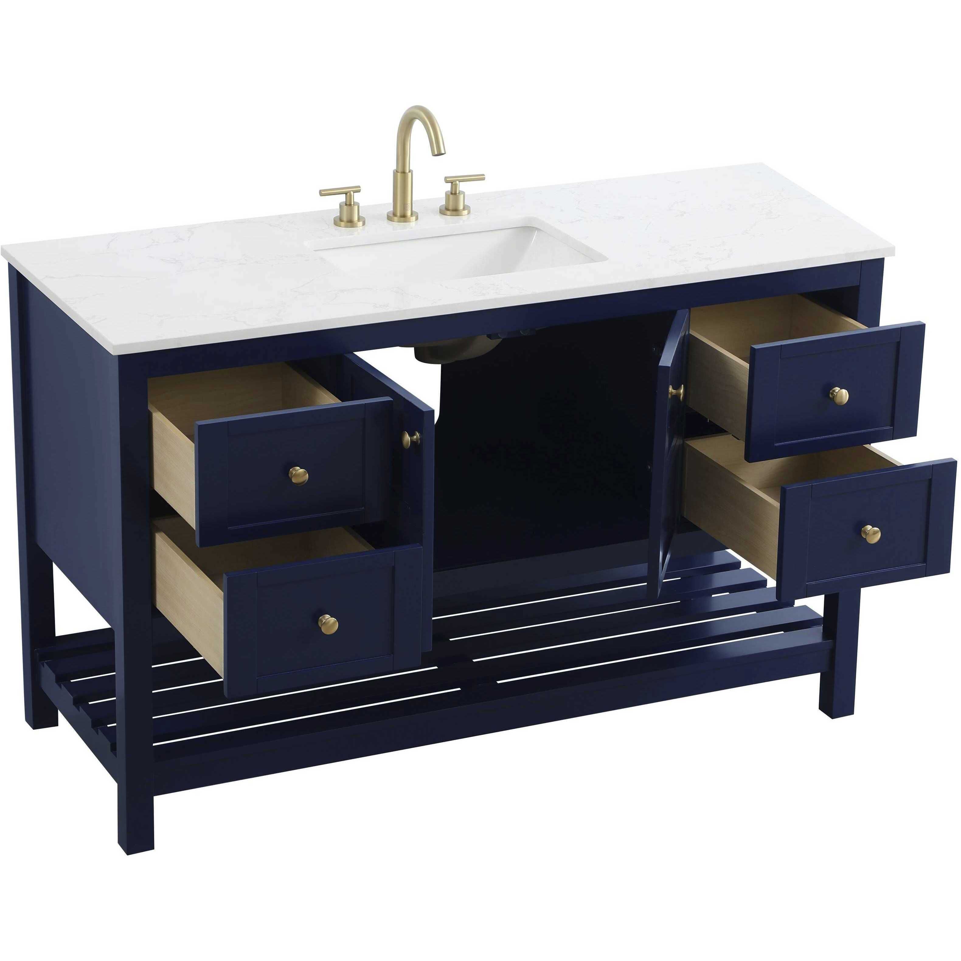 Theo 54 X 34 inch Blue Bathroom Vanity Cabinet