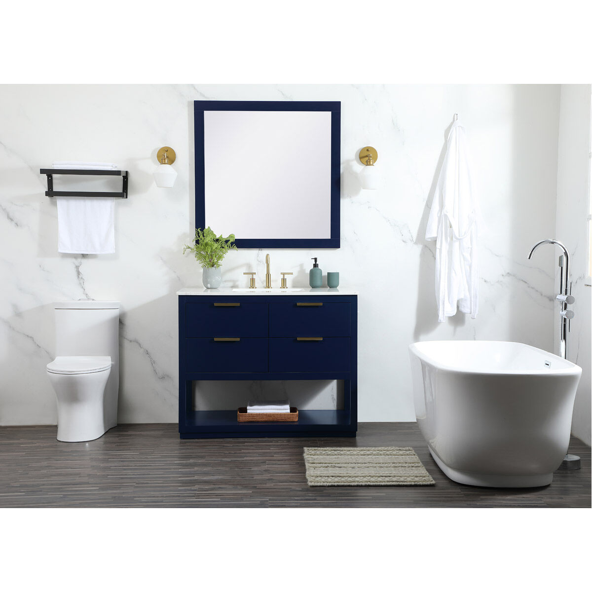 Larkin 42 X 22 X 34 inch Blue Vanity Sink Set