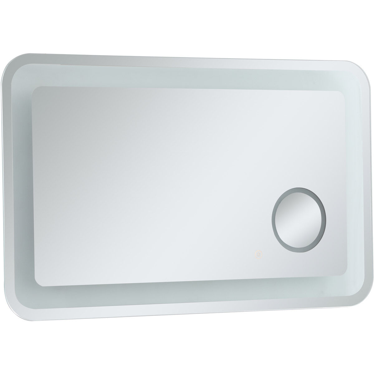 Lux 40 X 24 inch Glossy White Lighted Wall Mirror