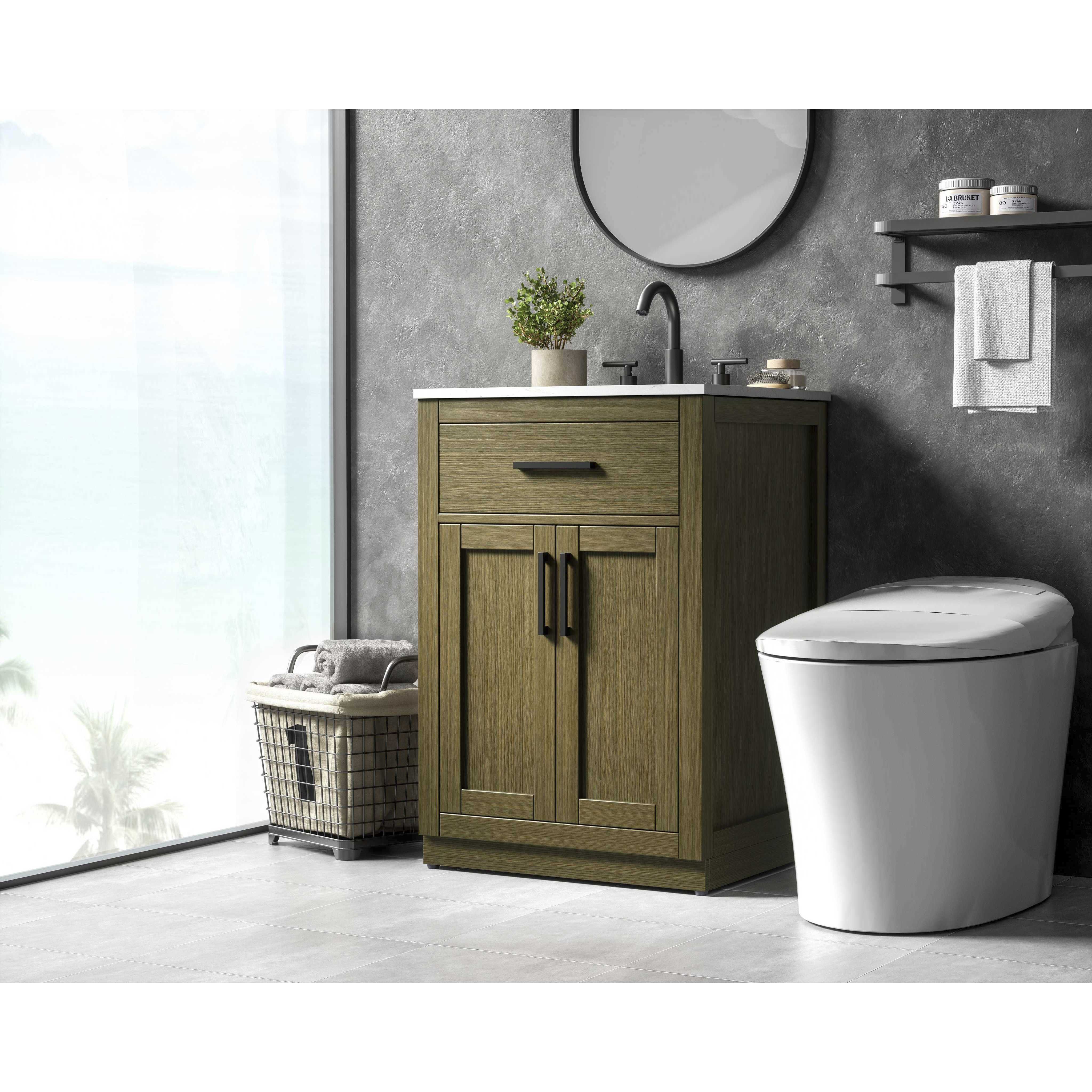 Alden 24 X 35 inch Chestnut Brown Bathroom Vanity Cabinet