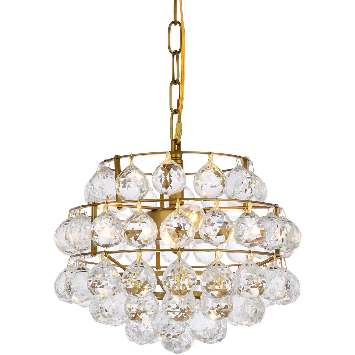 Savannah 3 Light 12 inch Brass Pendant Ceiling Light