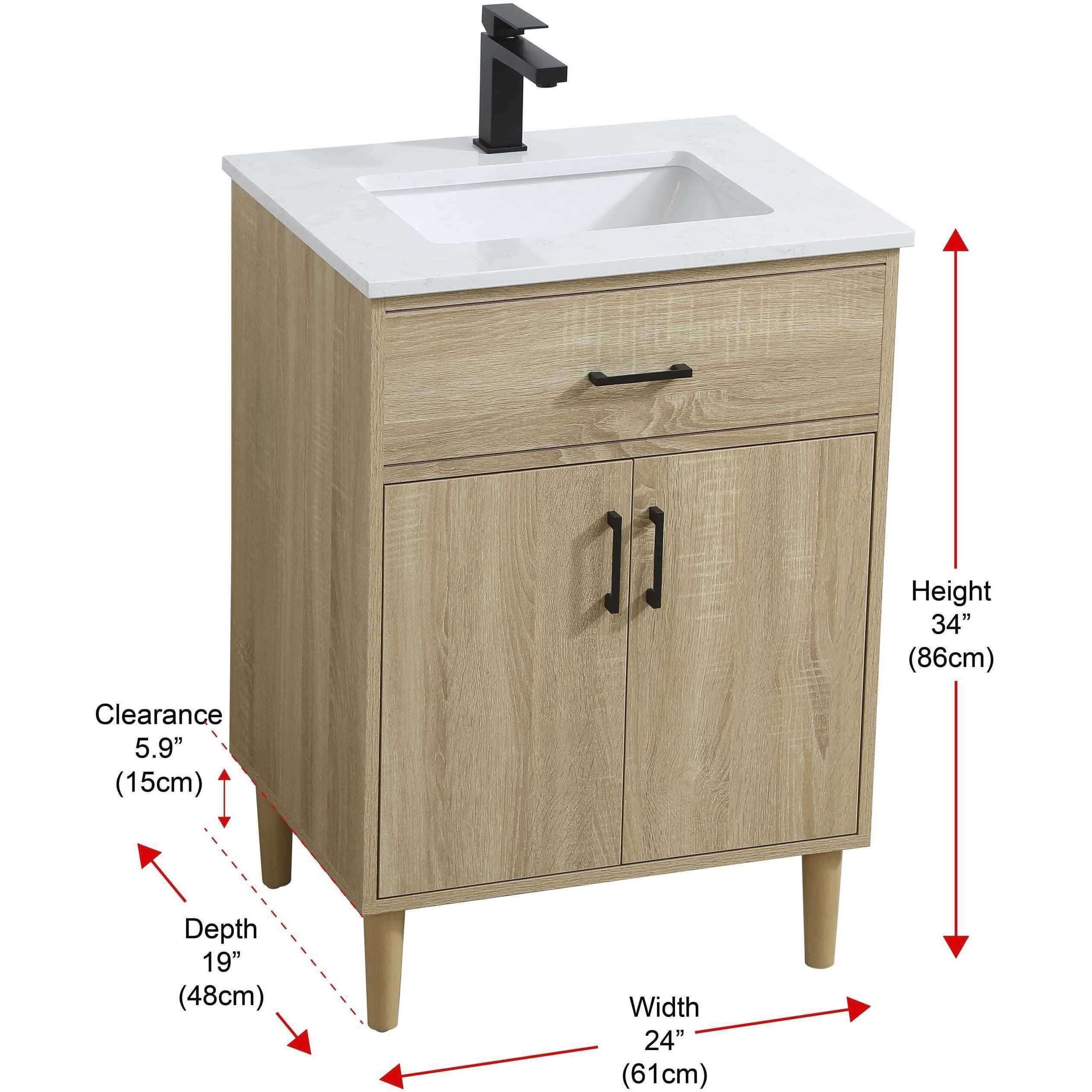 Chandler 24 X 34 inch Mango Wood Bathroom Vanity Cabinet
