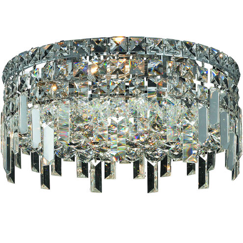 Maxime 4 Light 14 inch Chrome Flush Mount Ceiling Light in Royal Cut