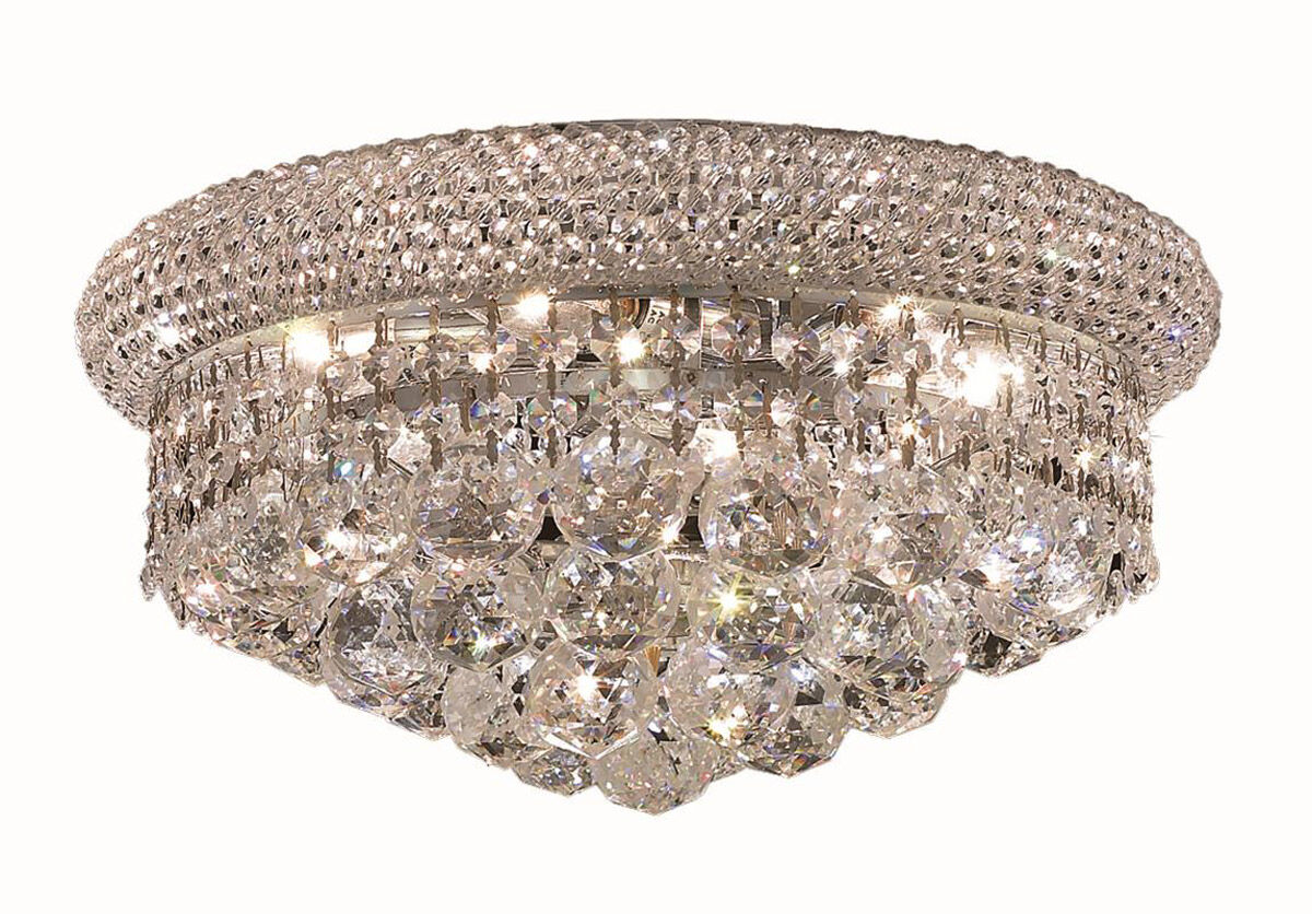 Elegant Lighting V1800F14C RC Primo 6 Light 14 inch Chrome Flush Mount Ceiling Light in Royal Cut