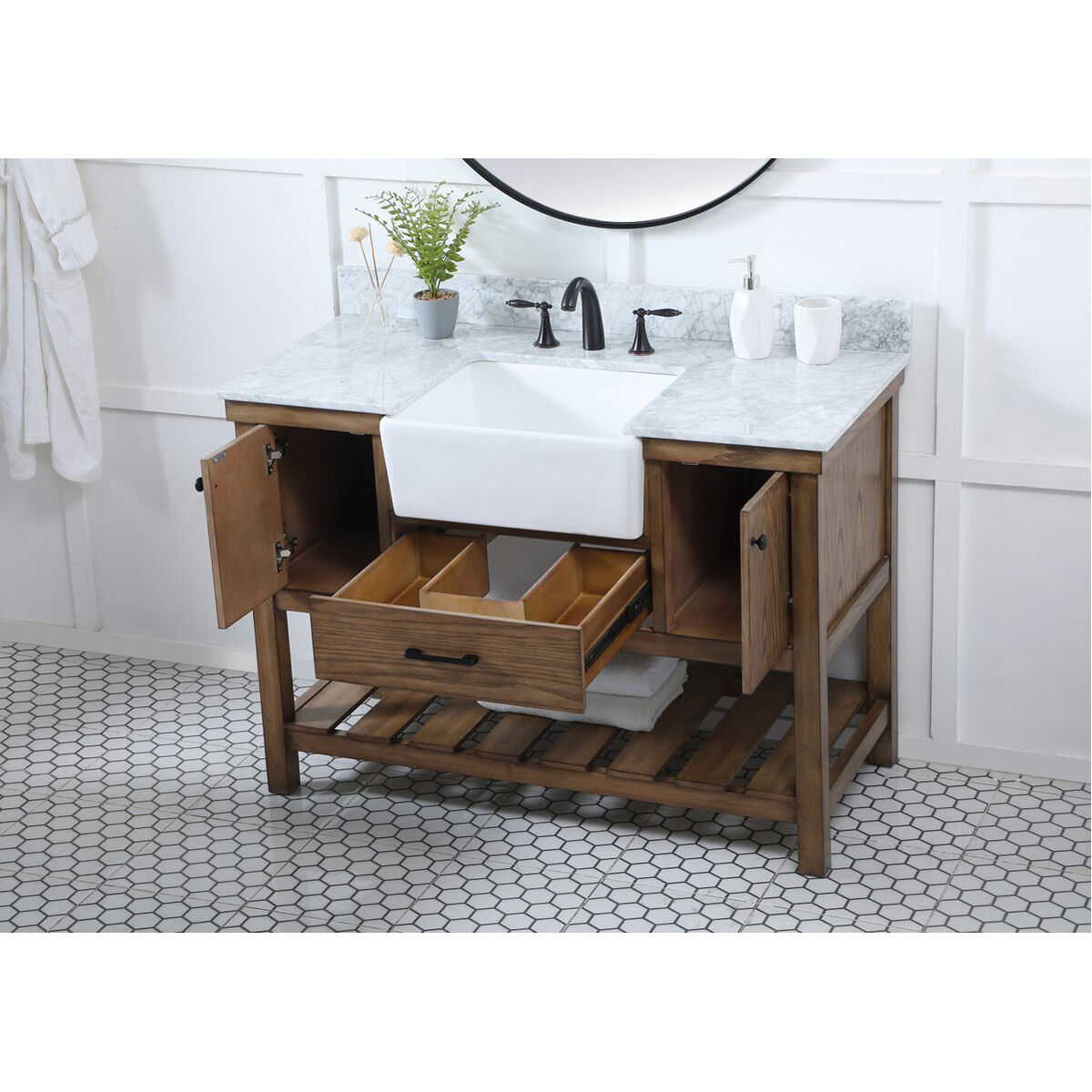 Clement 48 X 22 X 34 inch Driftwood Bathroom Vanity Cabinet