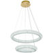 Bowen 2 Light 24 inch Satin Gold Chandelier Ceiling Light