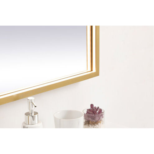 Pier 30 X 27 inch Brass LED Mirror