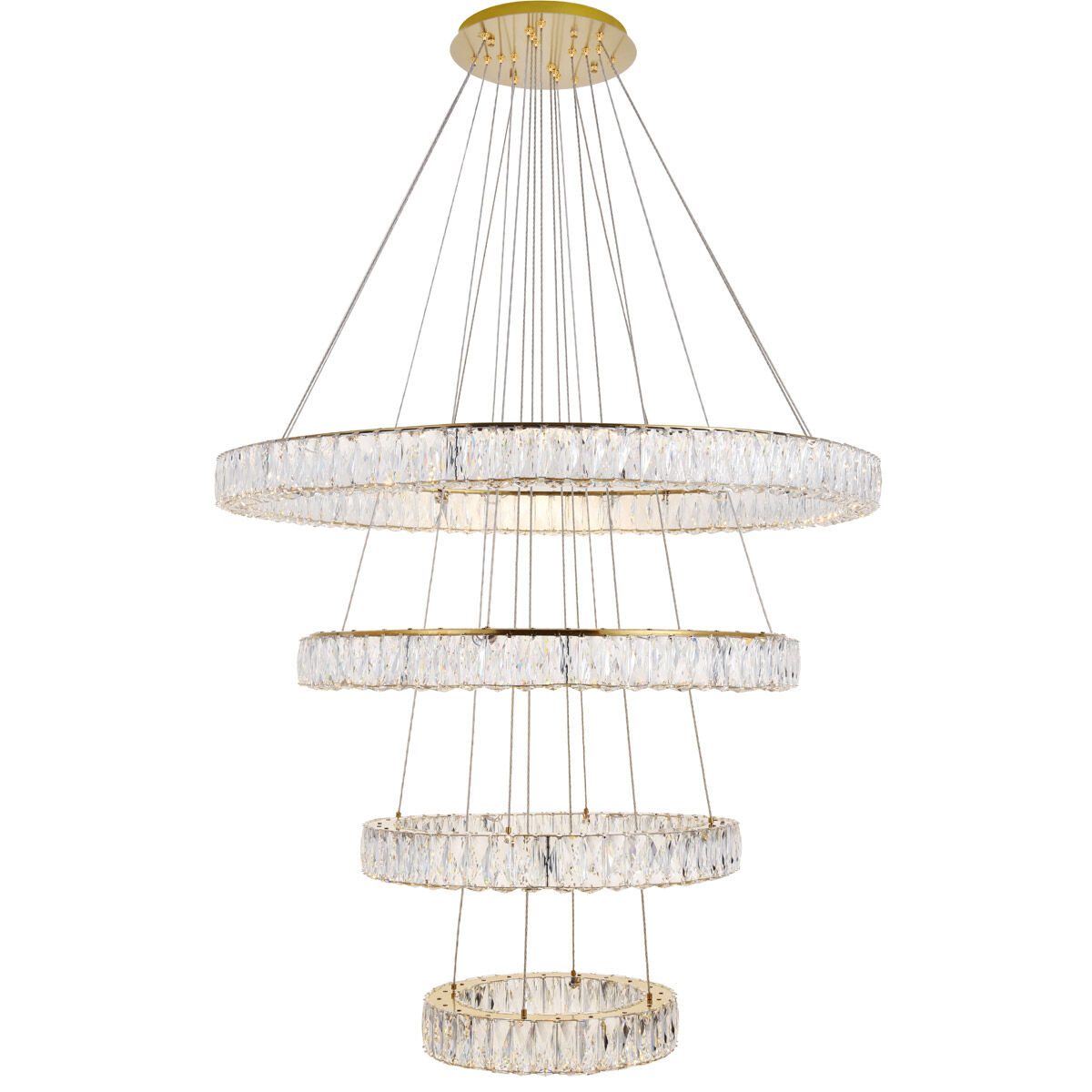 Monroe LED 42 inch Gold Chandelier Ceiling Light