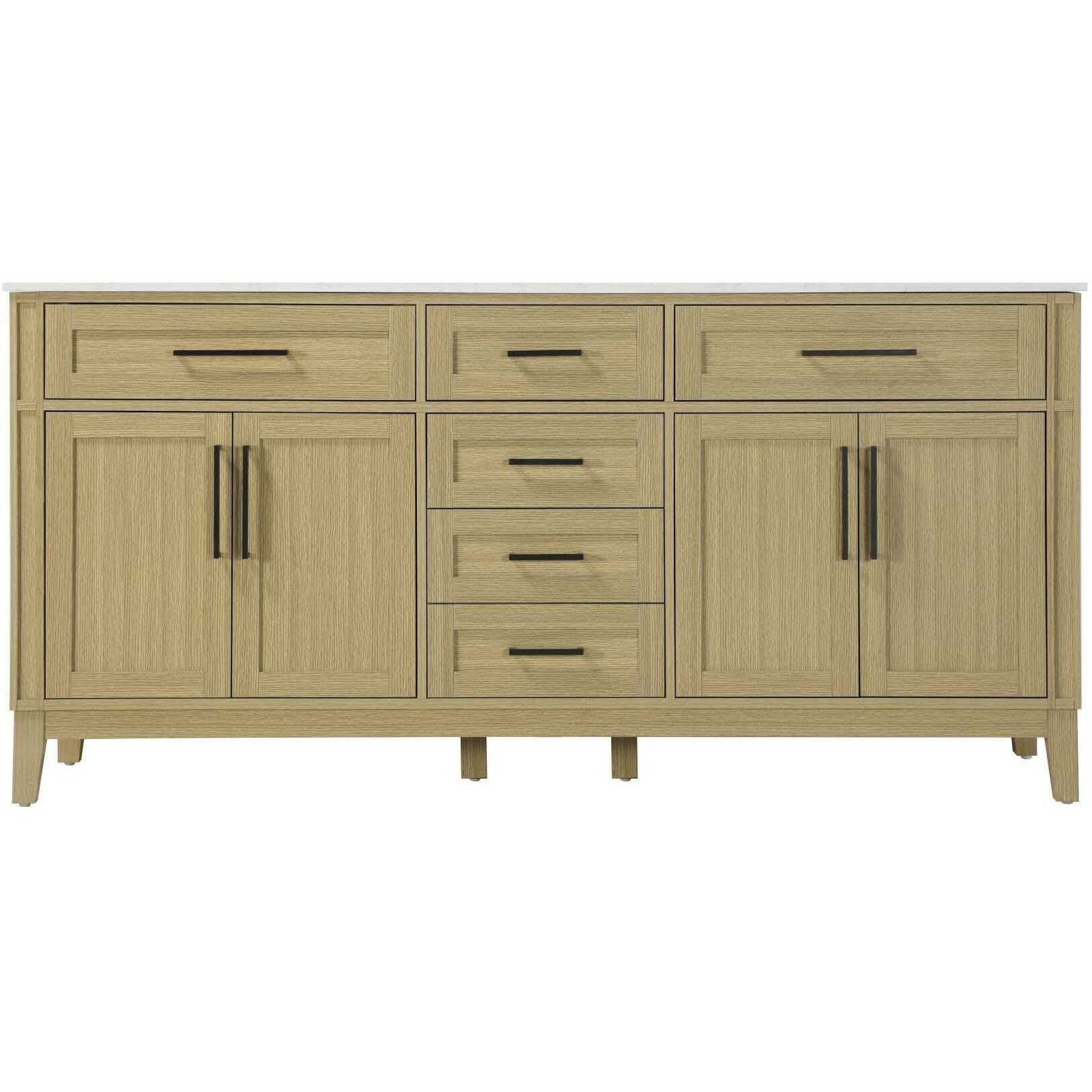 Virginia 72 X 35 inch Honey Brown Bathroom Vanity Cabinet