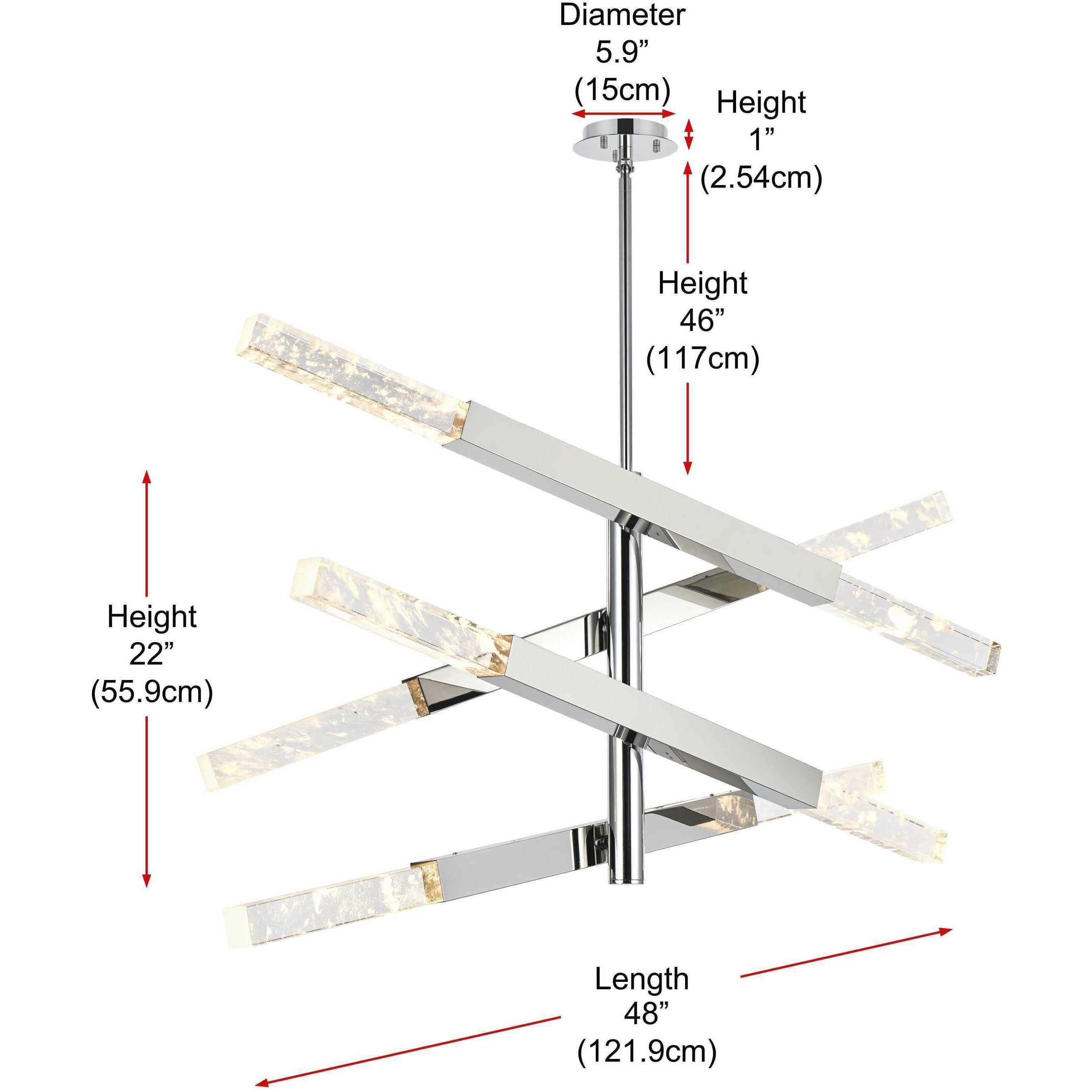 Ari 8 Light 13.5 inch Chrome Pendant Ceiling Light